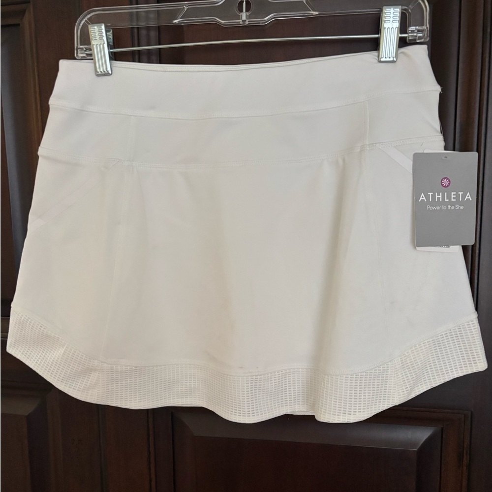 Athleta White Sport Skirt for Tennis, Pickleball & Workouts - NWT, Size Mediun